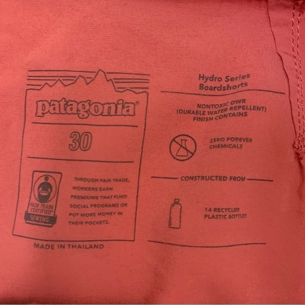 Patagonia Mens red hydro lace up swim board shorts 30